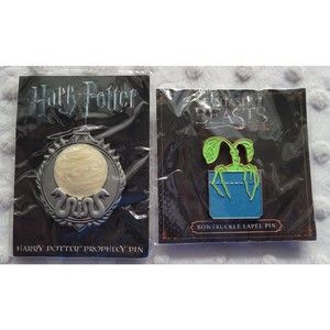 Harry Potter Prophecy Pin & Bow Truckle Lapel Pin Warner Bros‎ NEW!